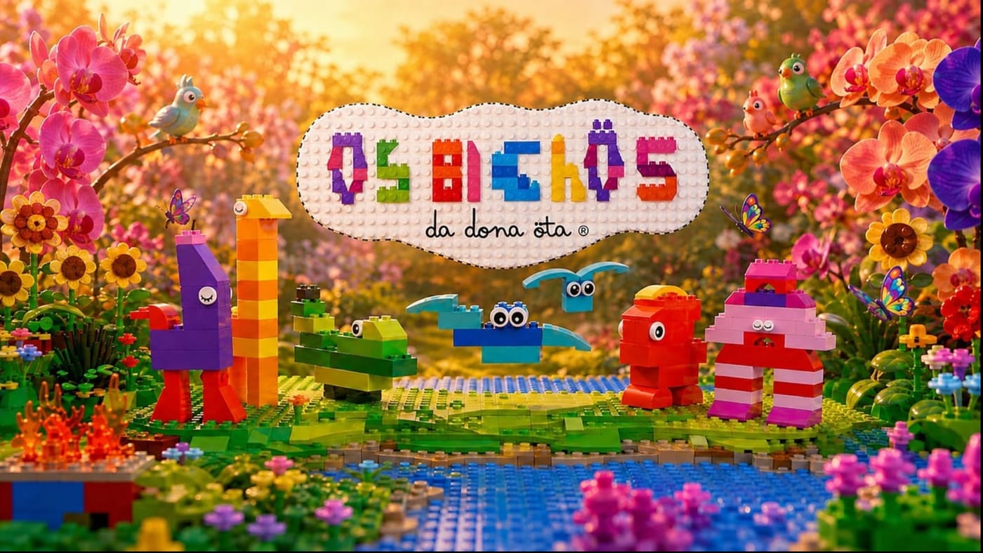 Os Bichos da Dona Öta, personagens montados com peças coloridas