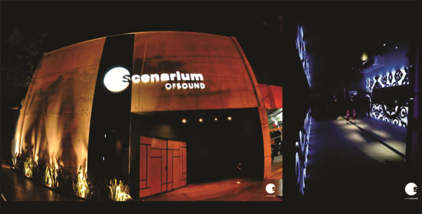 Scenarium, fachada à noite